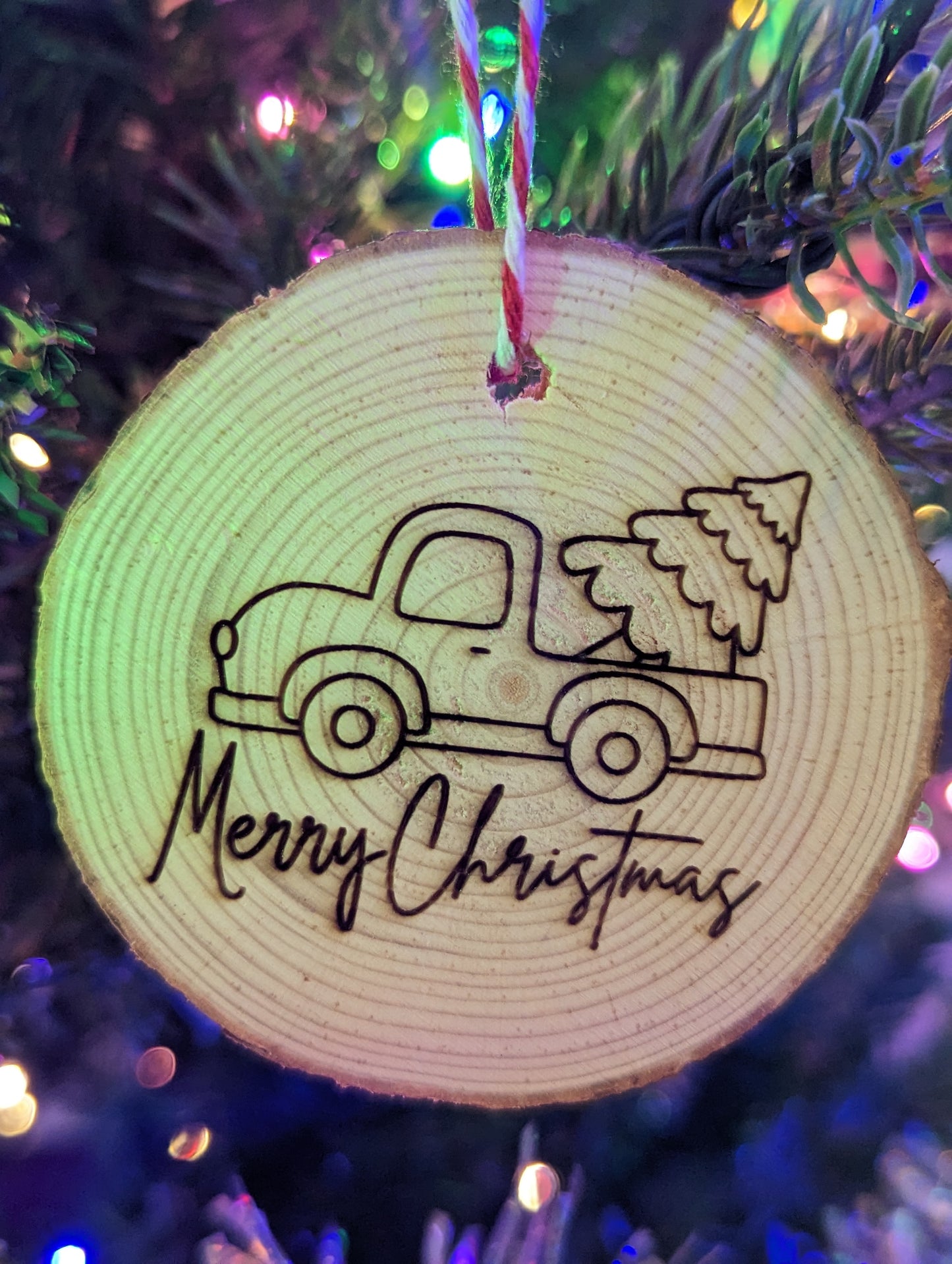 Engraved Pine Ornament