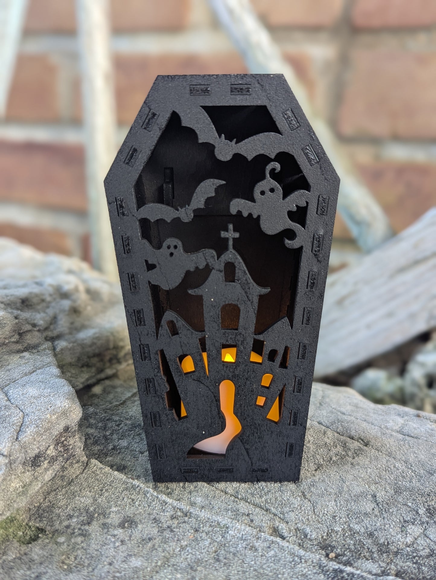 Halloween Tea light display - Coffin
