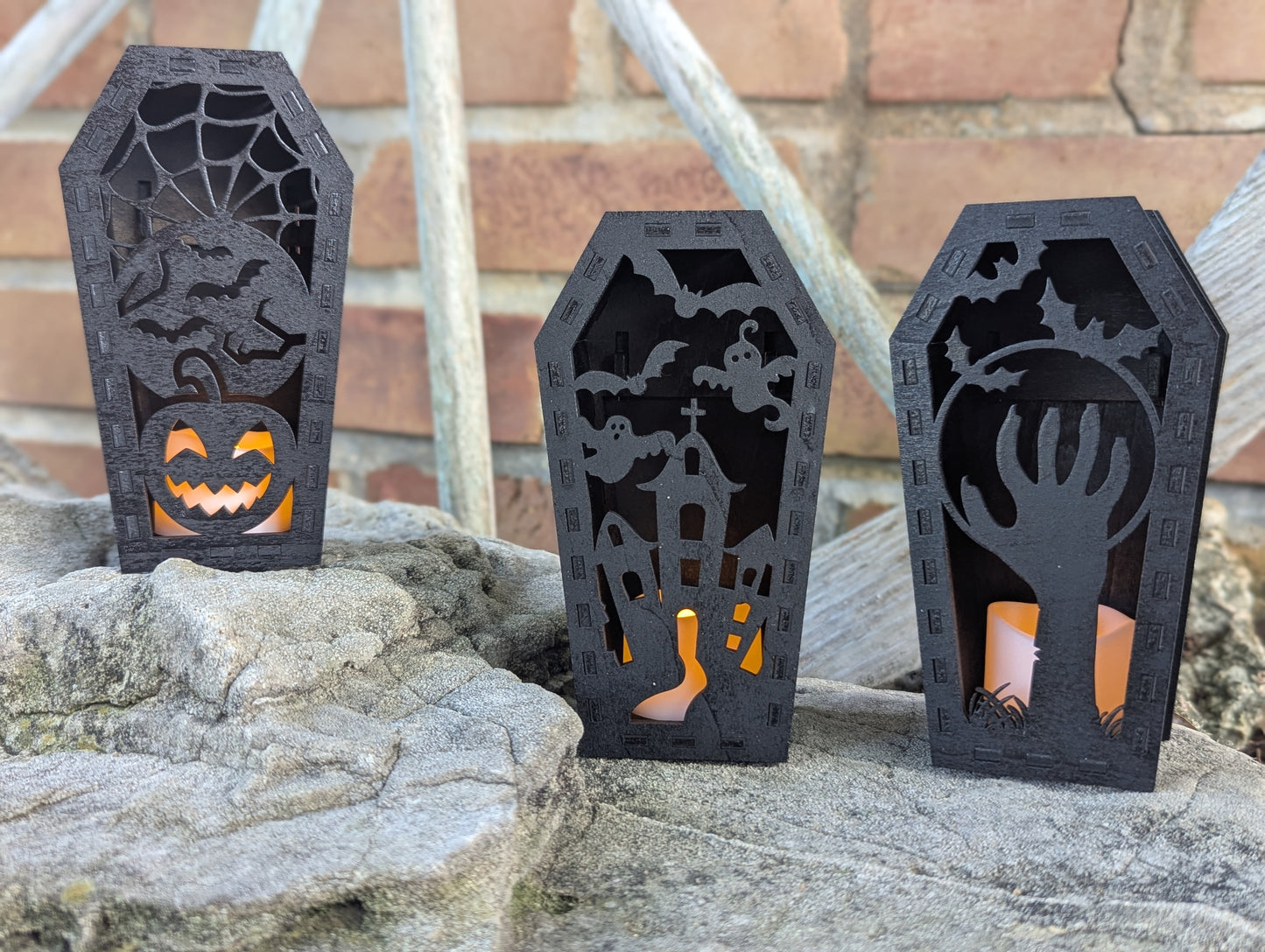 Halloween Tea light display - Coffin