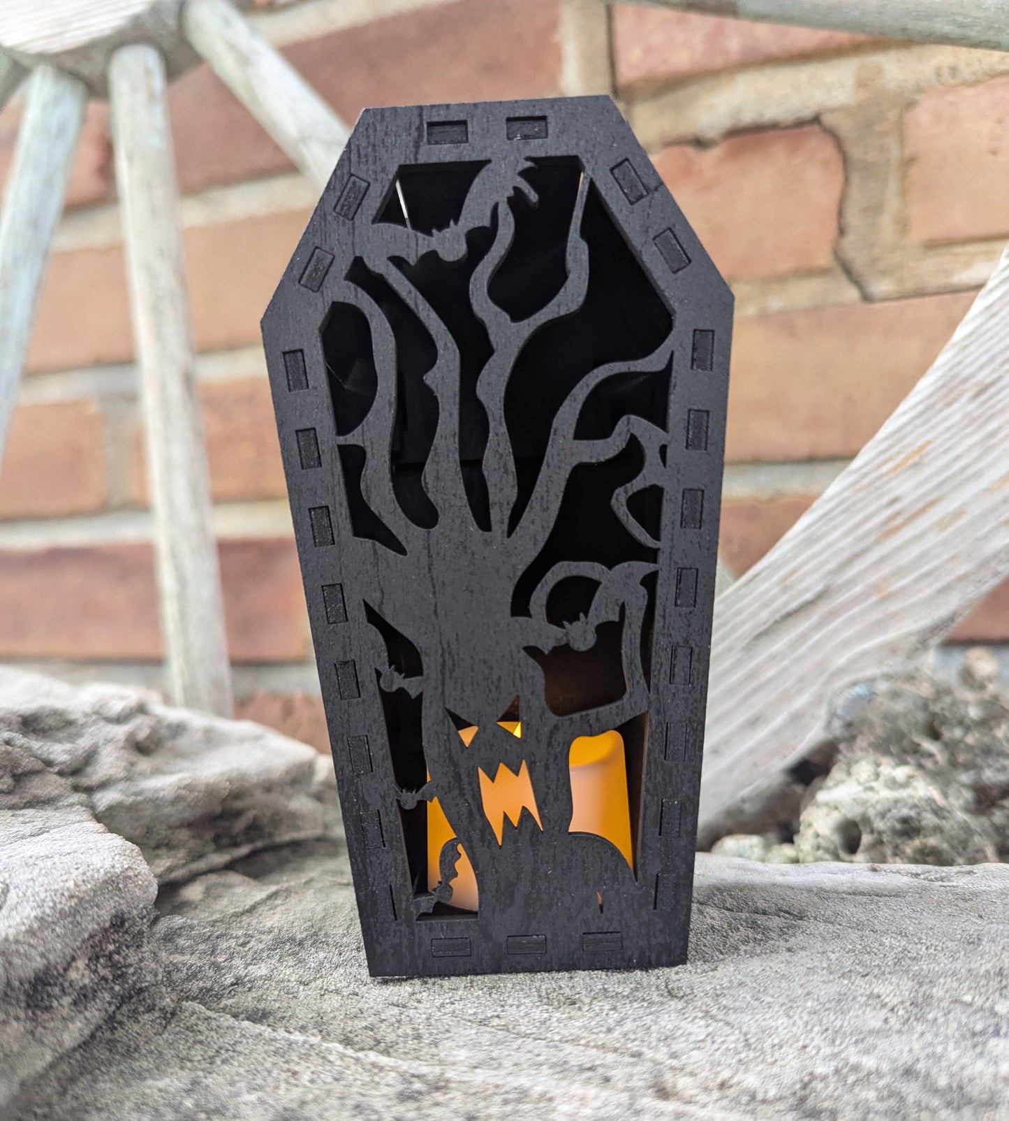 Halloween Tea light display - Coffin