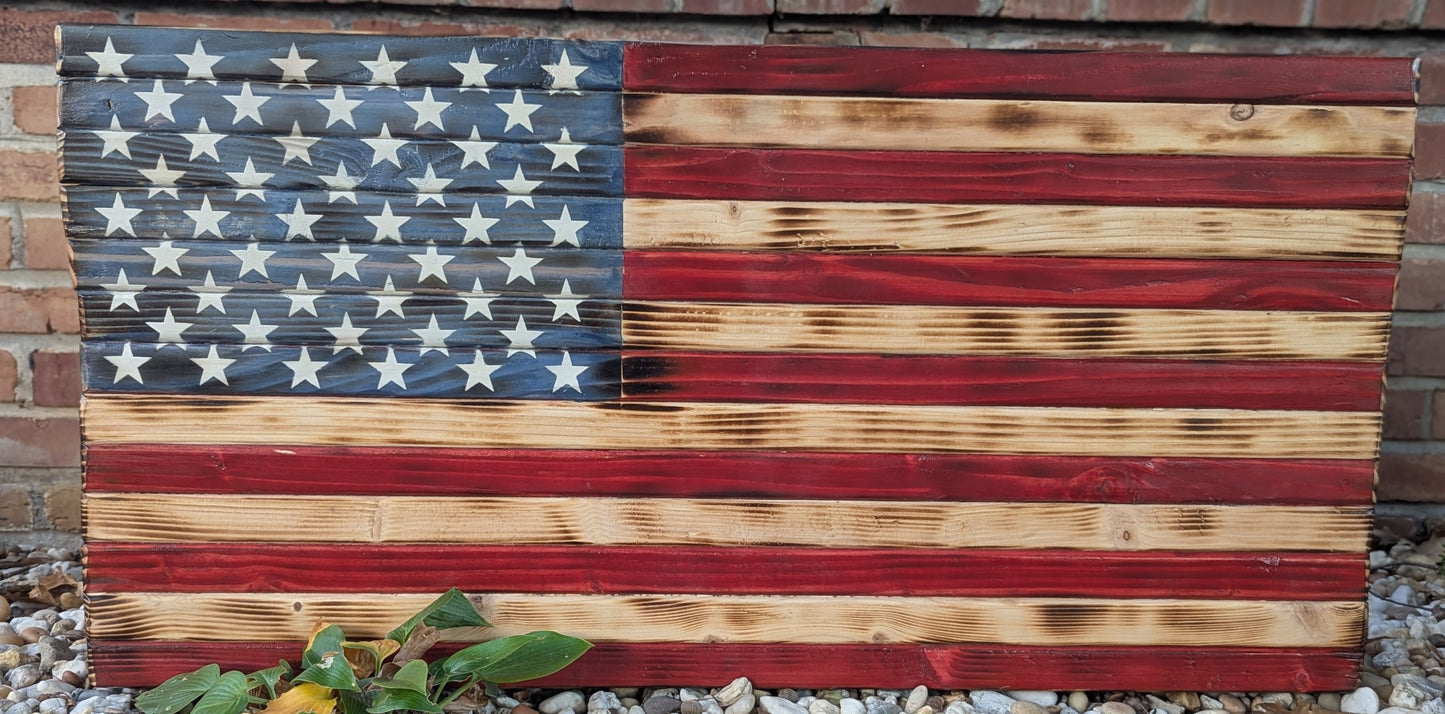 40" Wooden American Flag