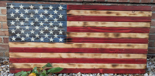 40" Wooden American Flag