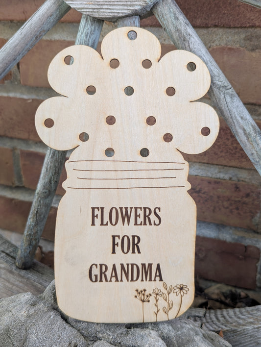 Flowers for Grandma plaque