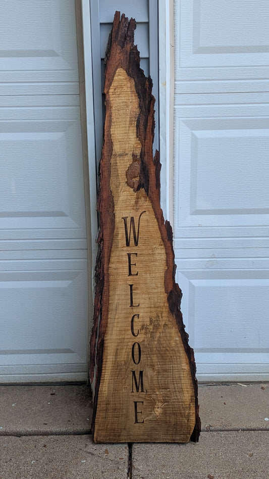 Live Edge Welcome Sign