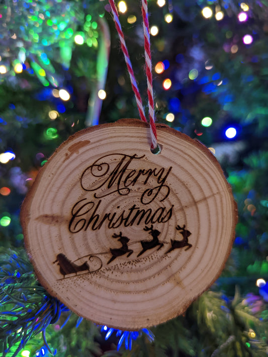 Engraved Pine Ornament